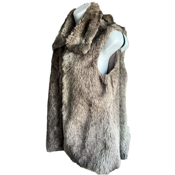 MAGIC Faux Fur Vest High Neck Color Brown Size M. - Picture 3 of 8